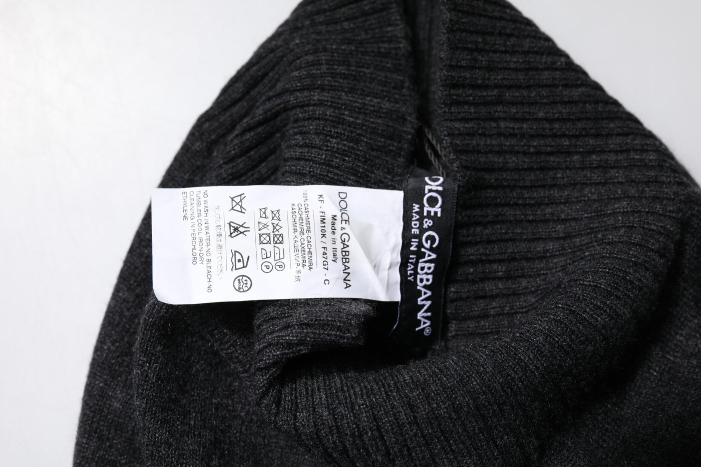 Dolce &amp; Gabbana Zwarte Kasjmier Gebreide Nekwarmer Foulard Sjaal