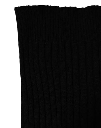 Dolce &amp; Gabbana Zwarte Kasjmier Gebreide Nekwarmer Foulard Sjaal