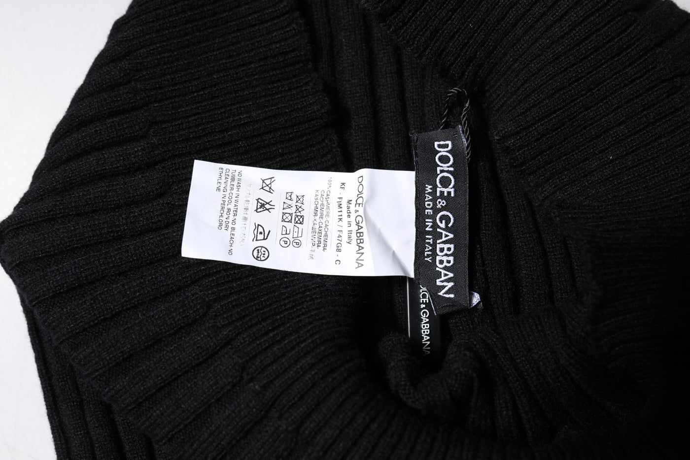 Dolce &amp; Gabbana Zwarte Kasjmier Gebreide Nekwarmer Foulard Sjaal