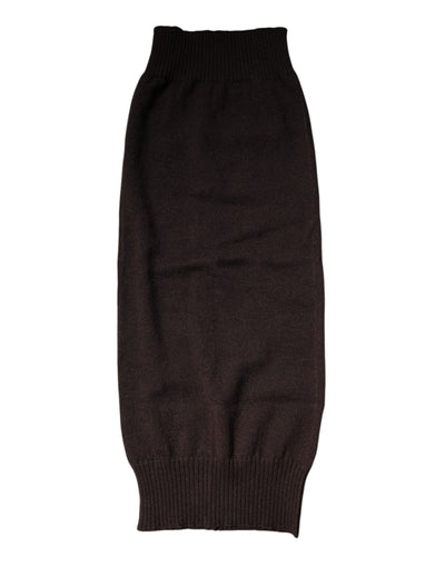 Dolce &amp; Gabbana Bruine Kasjmier Gebreide Nekwarmer Foulard Sjaal
