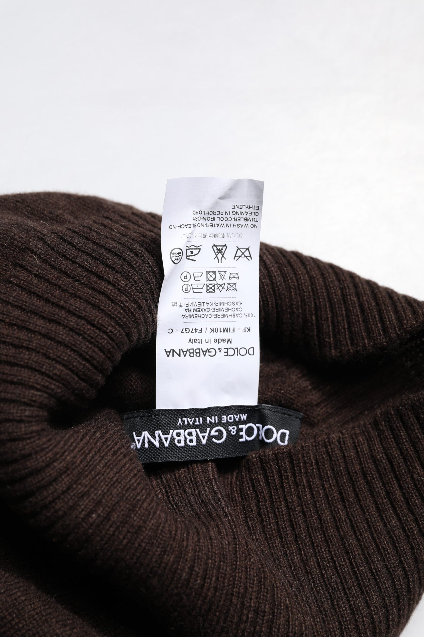 Dolce &amp; Gabbana Bruine Kasjmier Gebreide Nekwarmer Foulard Sjaal