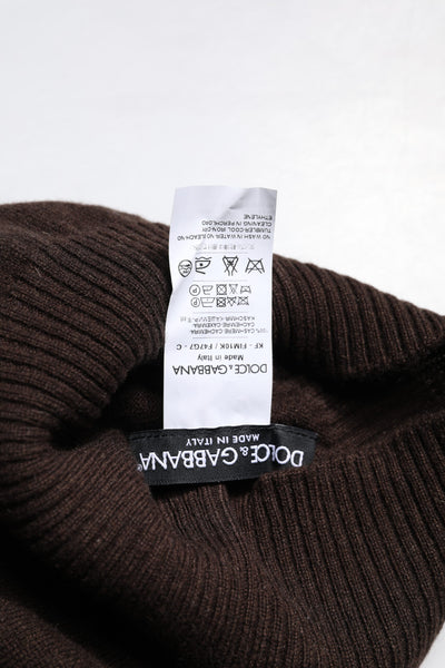 Dolce &amp; Gabbana Bruine Kasjmier Gebreide Nekwarmer Foulard Sjaal