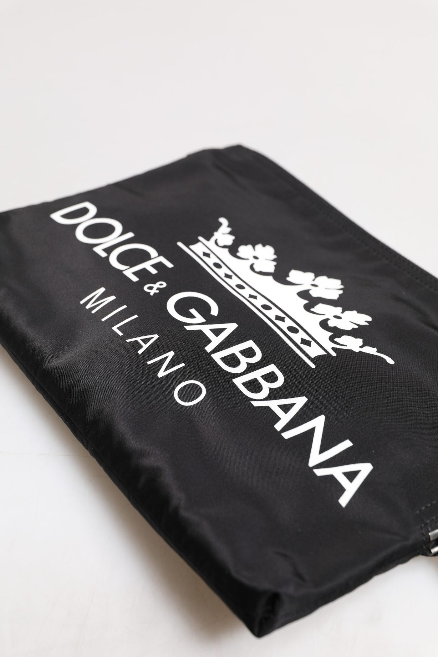 Pochette en nylon noir imprimé DG Milano Dolce &amp; Gabbana