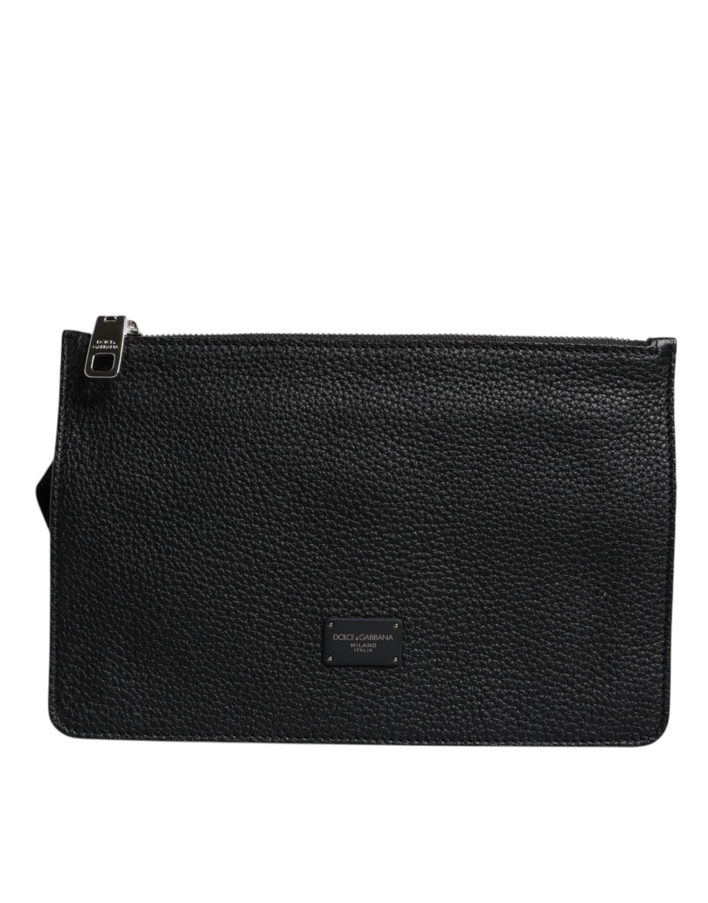 Dolce & Gabbana Black Leather Logo Plaque Purse Fanny Pack Bag