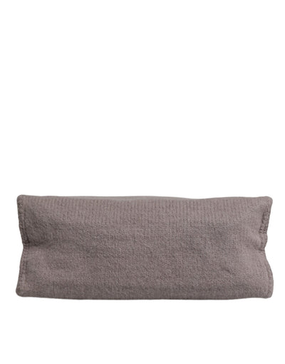 Sac fourre-tout à bandoulière Dolce &amp; Gabbana en laine d'alpaga grise avec plaque logo