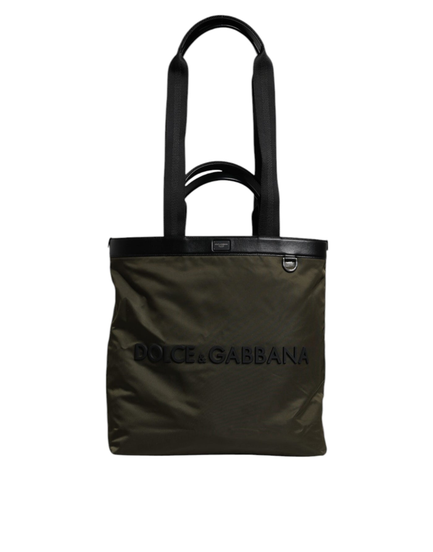 Sac fourre-tout à bandoulière en nylon vert militaire Dolce &amp; Gabbana