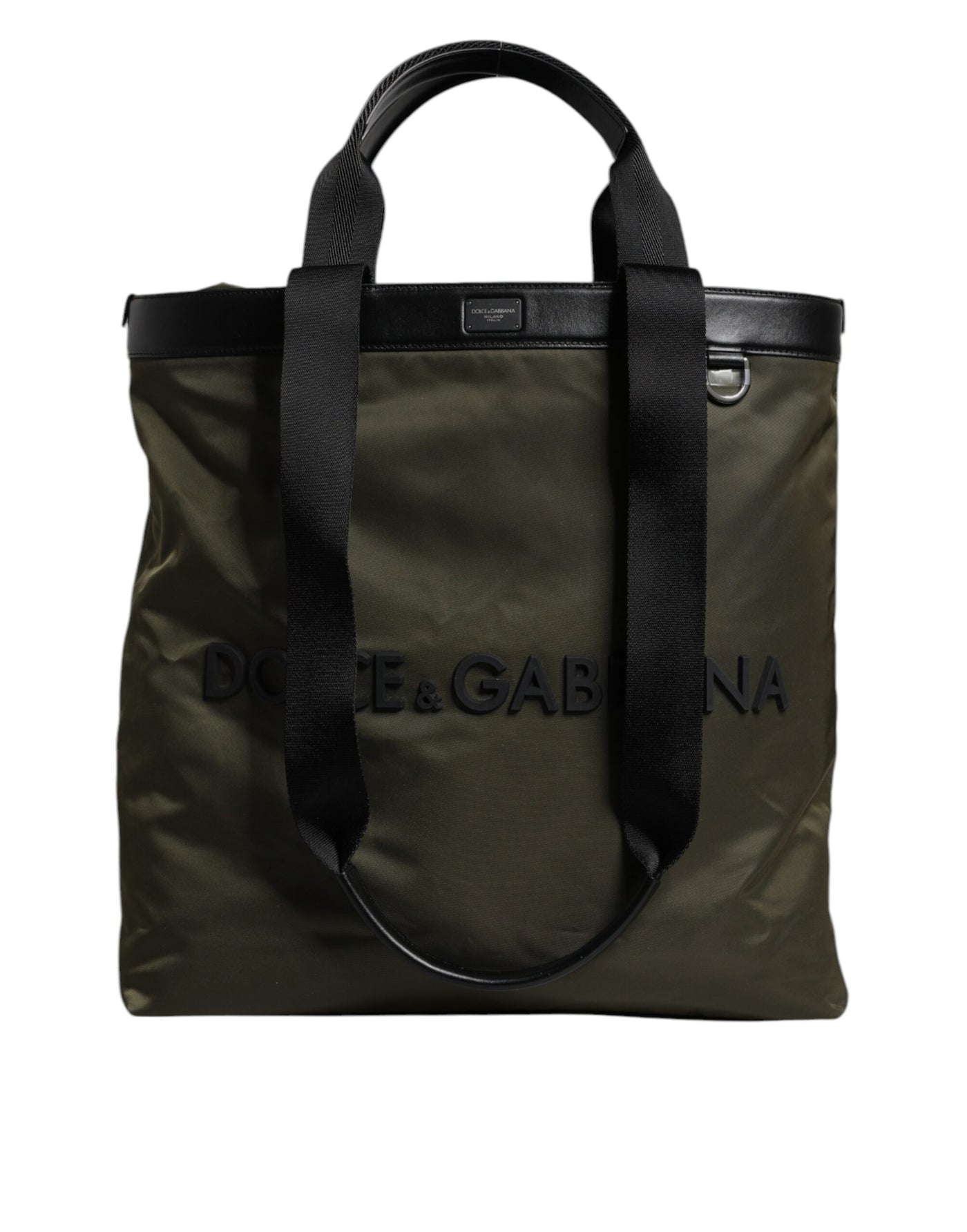 Sac fourre-tout à bandoulière en nylon vert militaire Dolce &amp; Gabbana
