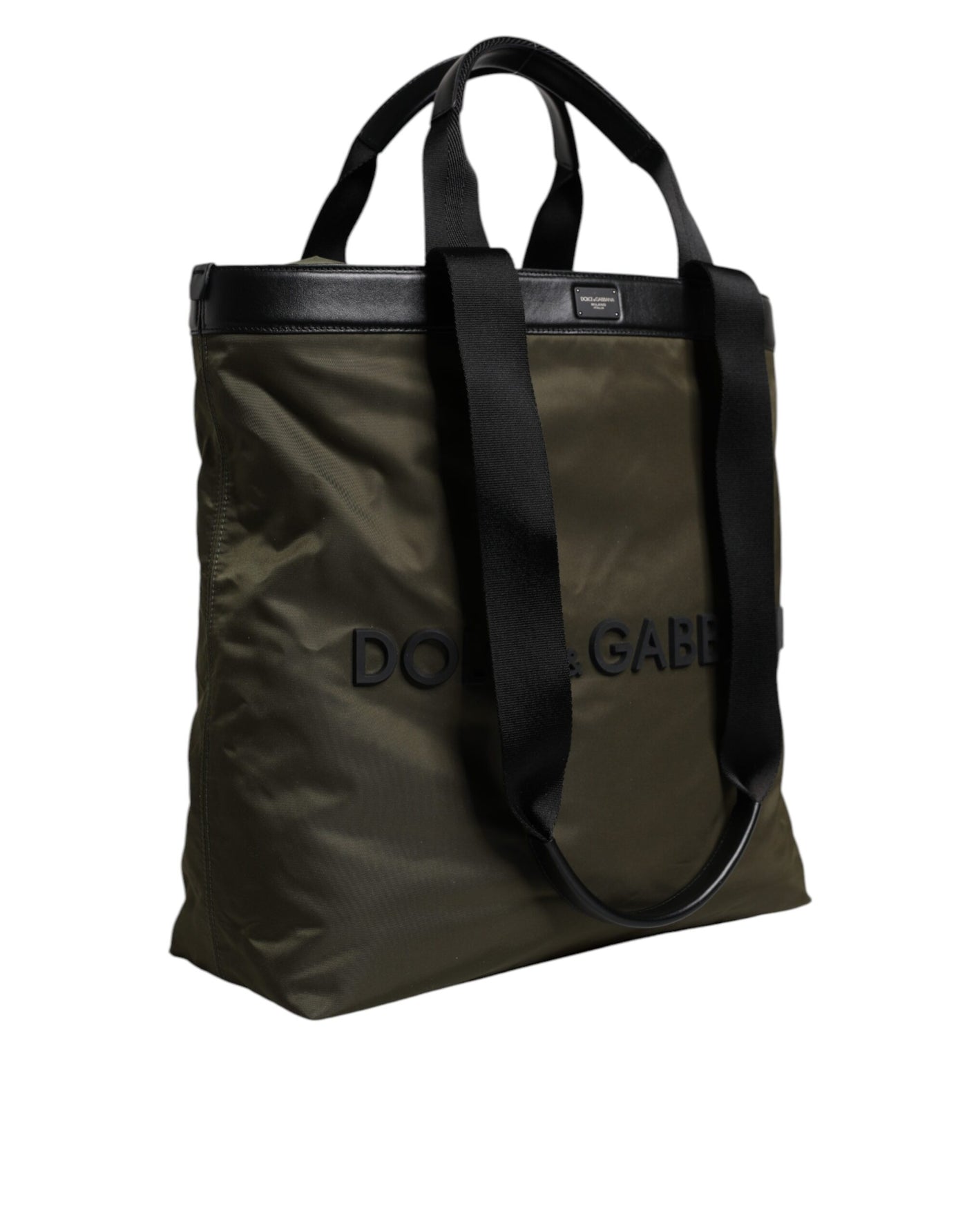 Sac fourre-tout à bandoulière en nylon vert militaire Dolce &amp; Gabbana