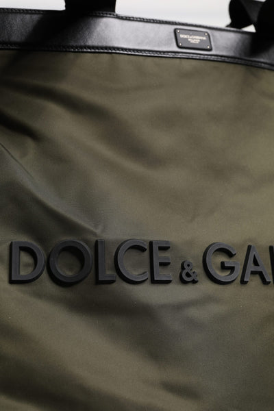 Sac fourre-tout à bandoulière en nylon vert militaire Dolce &amp; Gabbana
