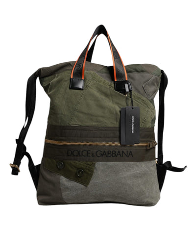 Sac à dos patchwork vert militaire Dolce &amp; Gabbana