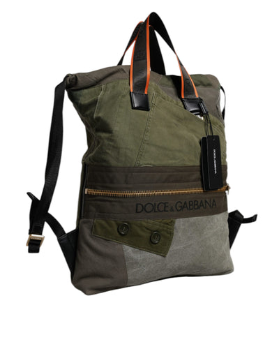 Sac à dos patchwork vert militaire Dolce &amp; Gabbana