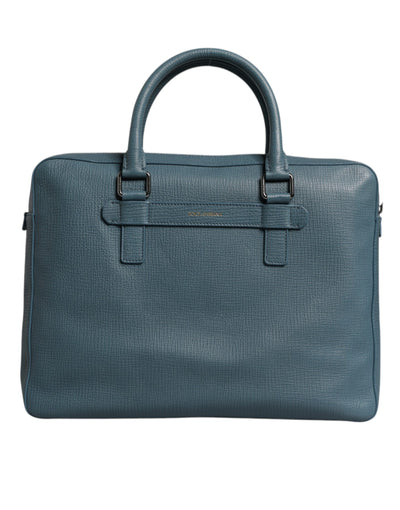 Dolce &amp; Gabbana Blue Logo Messenger-aktetas met dubbele handgreep