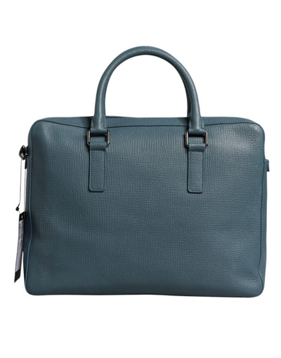 Dolce &amp; Gabbana Blue Logo Messenger-aktetas met dubbele handgreep