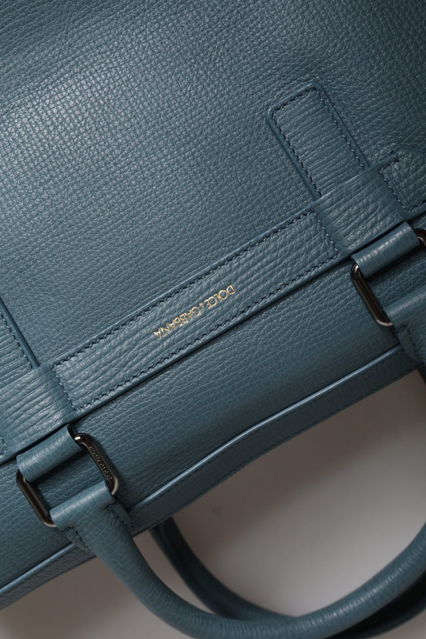 Dolce &amp; Gabbana Blue Logo Messenger-aktetas met dubbele handgreep