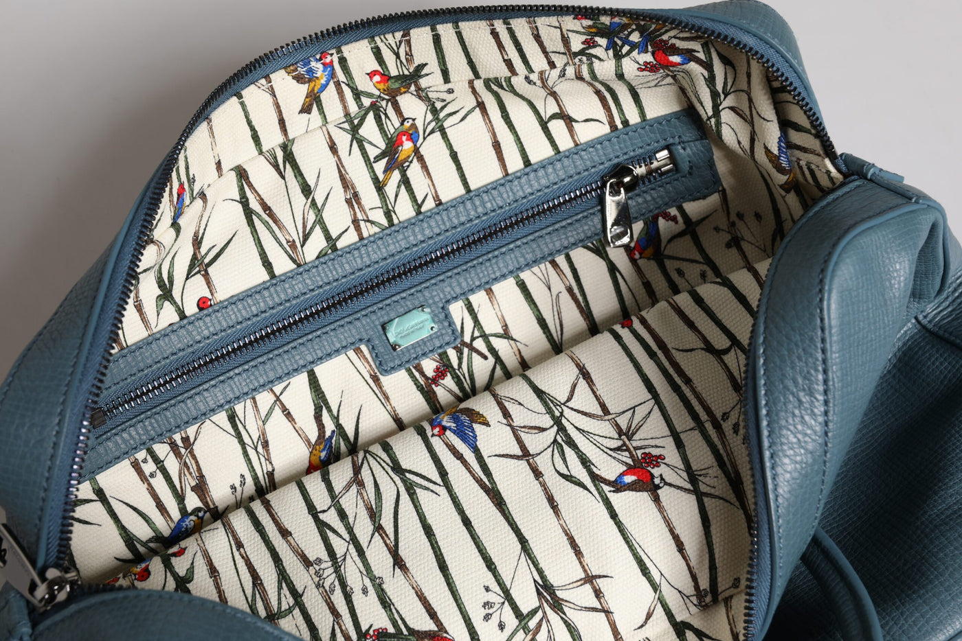 Dolce &amp; Gabbana Blue Logo Messenger-aktetas met dubbele handgreep