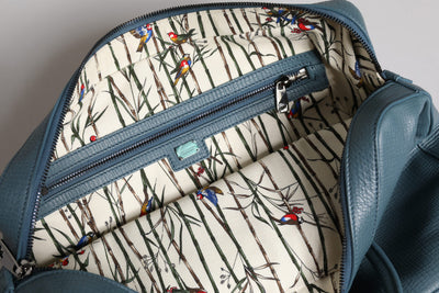 Dolce &amp; Gabbana Blue Logo Messenger-aktetas met dubbele handgreep