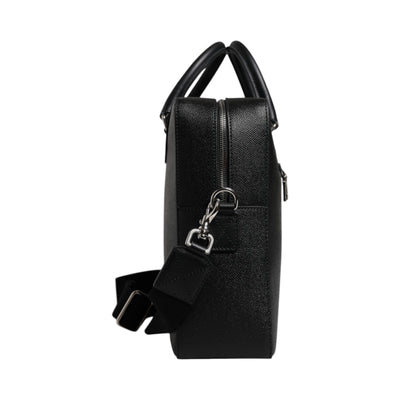 Sac messager à double poignée avec plaque logo noire Dolce &amp; Gabbana