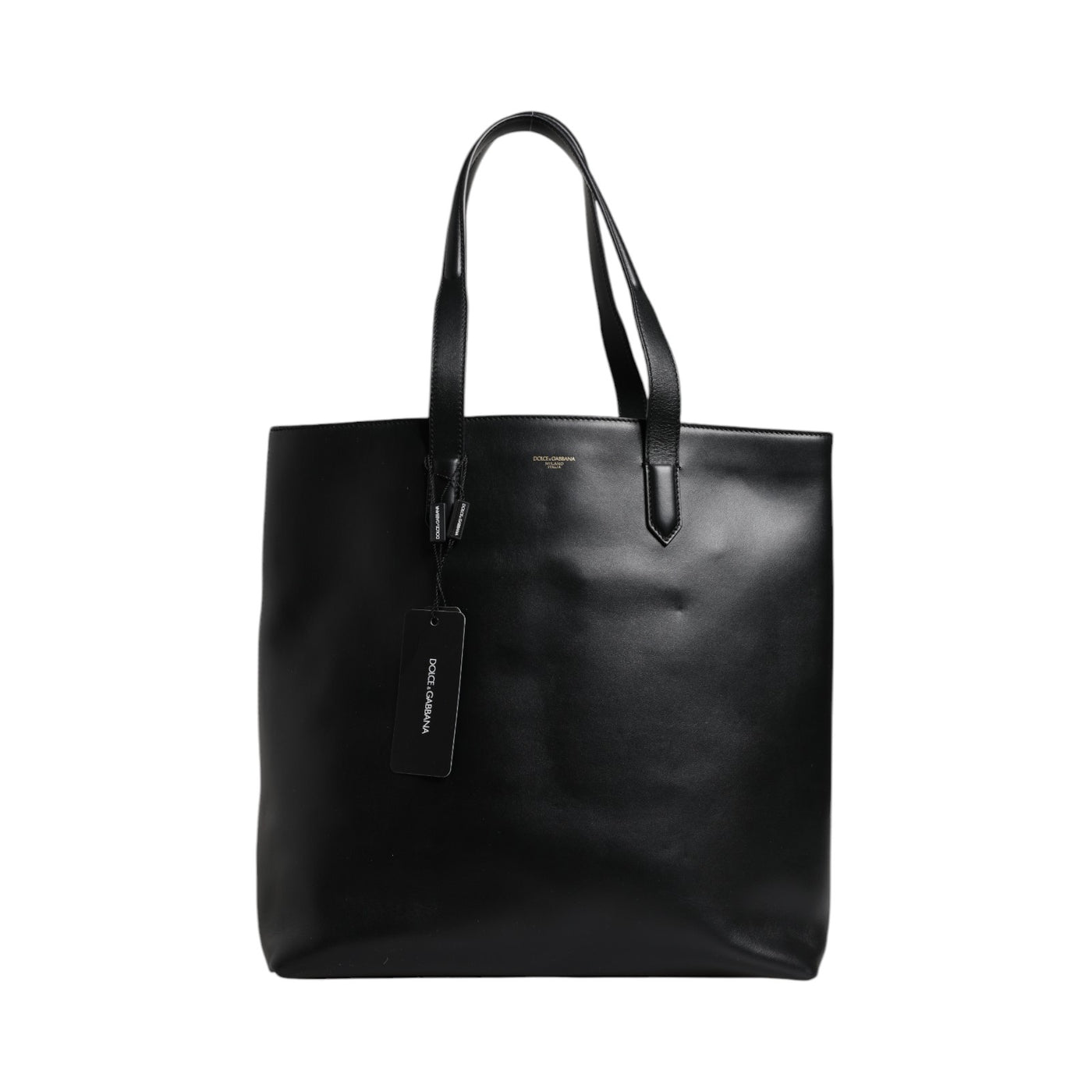 Dolce &amp; Gabbana Zwarte Kalfsleren Boodschappentas Schoudertas