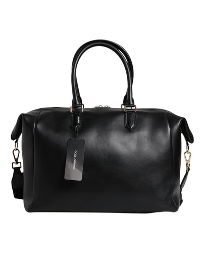 Sac de voyage à bandoulière en cuir de veau noir Dolce &amp; Gabbana