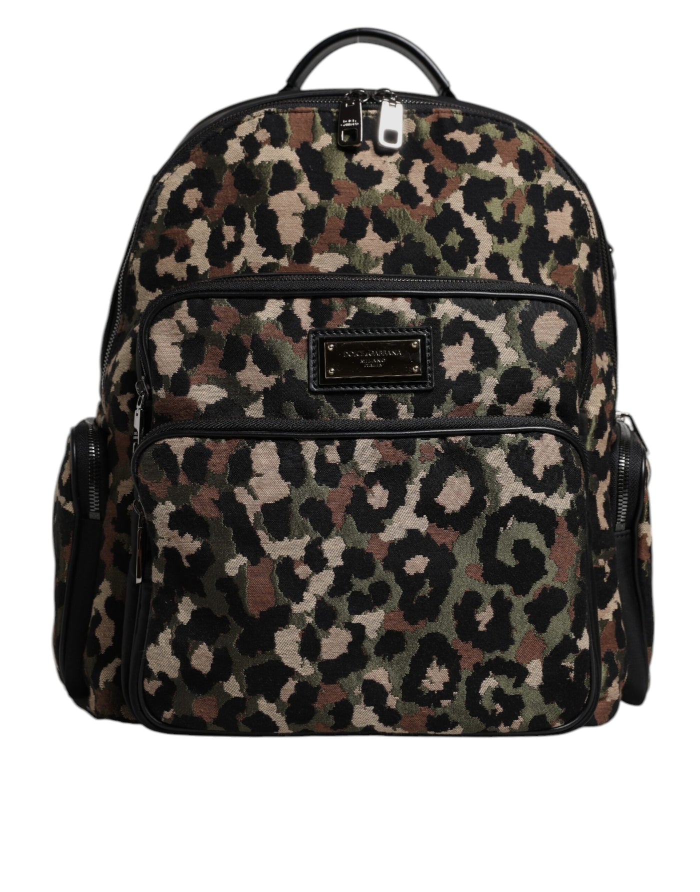 Sac à dos Dolce &amp; Gabbana pour homme avec plaque logo DG et imprimé léopard multicolore