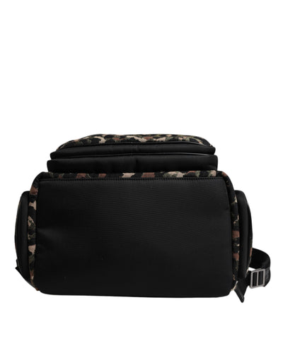 Sac à dos Dolce &amp; Gabbana pour homme avec plaque logo DG et imprimé léopard multicolore