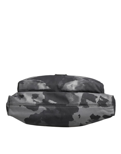 Sac fourre-tout en coton camouflage gris Dolce &amp; Gabbana à compartiments multiples