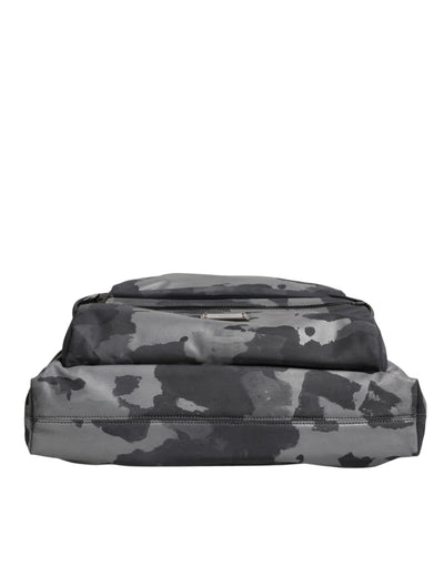 Sac fourre-tout en coton camouflage gris Dolce &amp; Gabbana à compartiments multiples