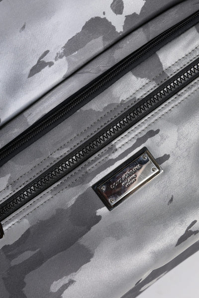 Sac fourre-tout en coton camouflage gris Dolce &amp; Gabbana à compartiments multiples