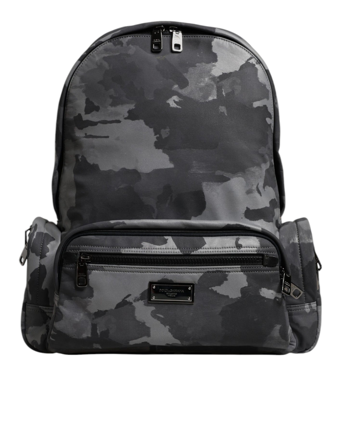Sac à dos Dolce &amp; Gabbana en coton gris avec plaque logo camouflage