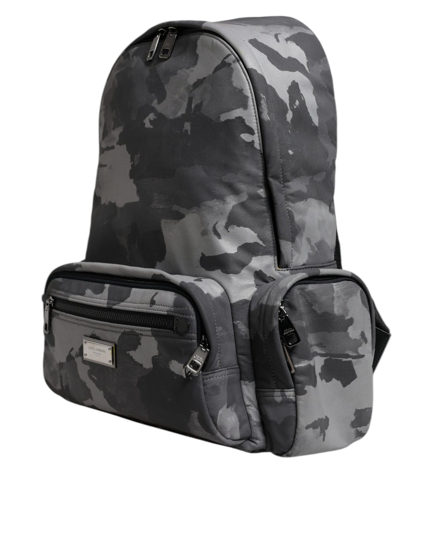 Sac à dos Dolce &amp; Gabbana en coton gris avec plaque logo camouflage