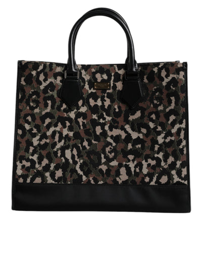 Sac cabas à bandoulière Dolce &amp; Gabbana multicolore motif léopard