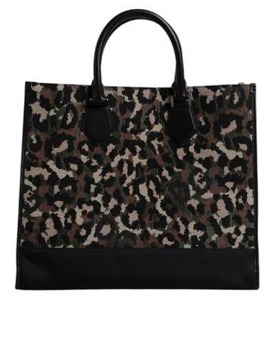 Sac cabas à bandoulière Dolce &amp; Gabbana multicolore motif léopard