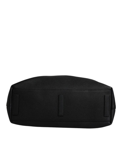 Dolce & Gabbana Black Calfskin Leather Hand Shoulder Duffle Bag