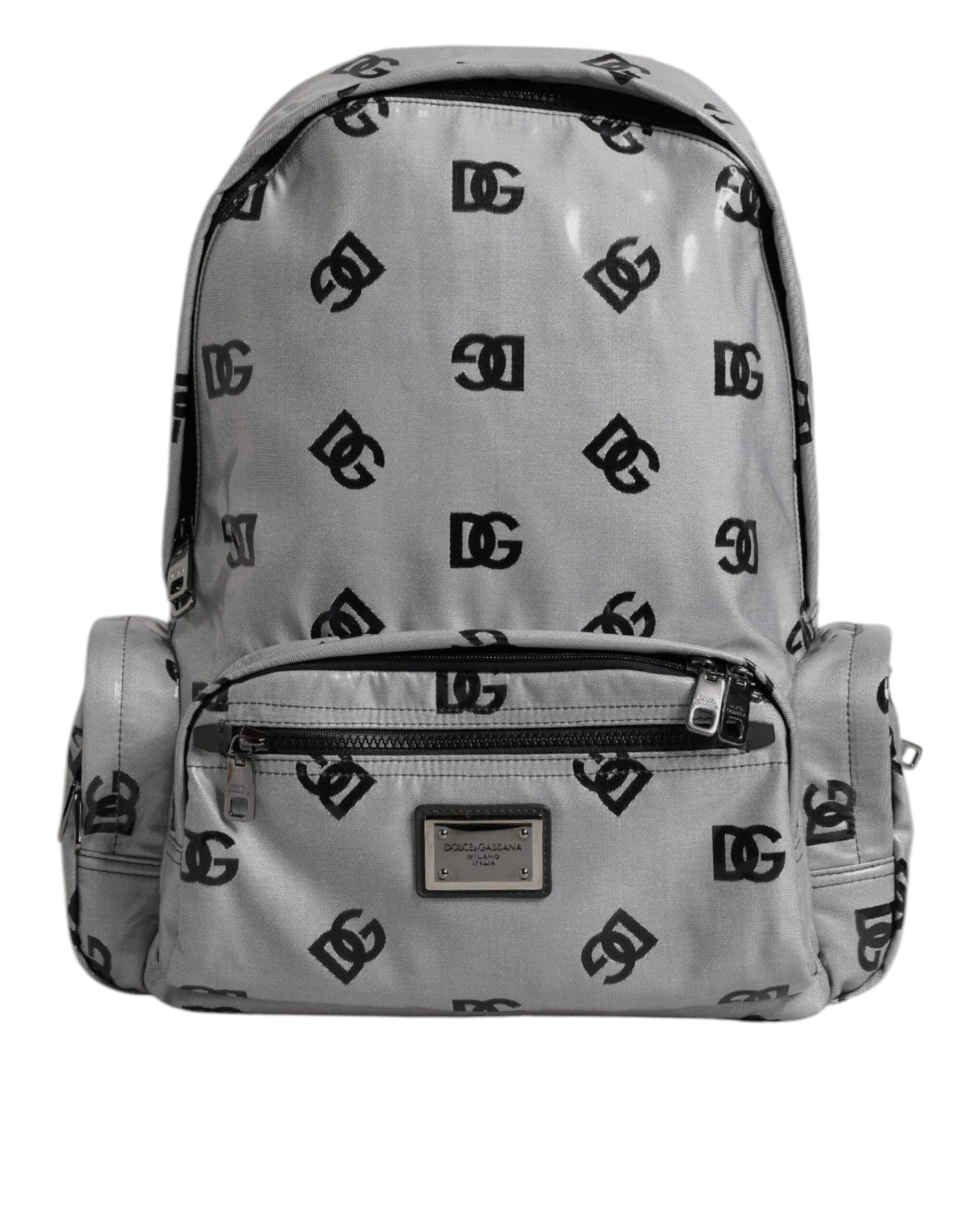 Sac à dos Dolce &amp; Gabbana en polyester gris et noir avec logo DG