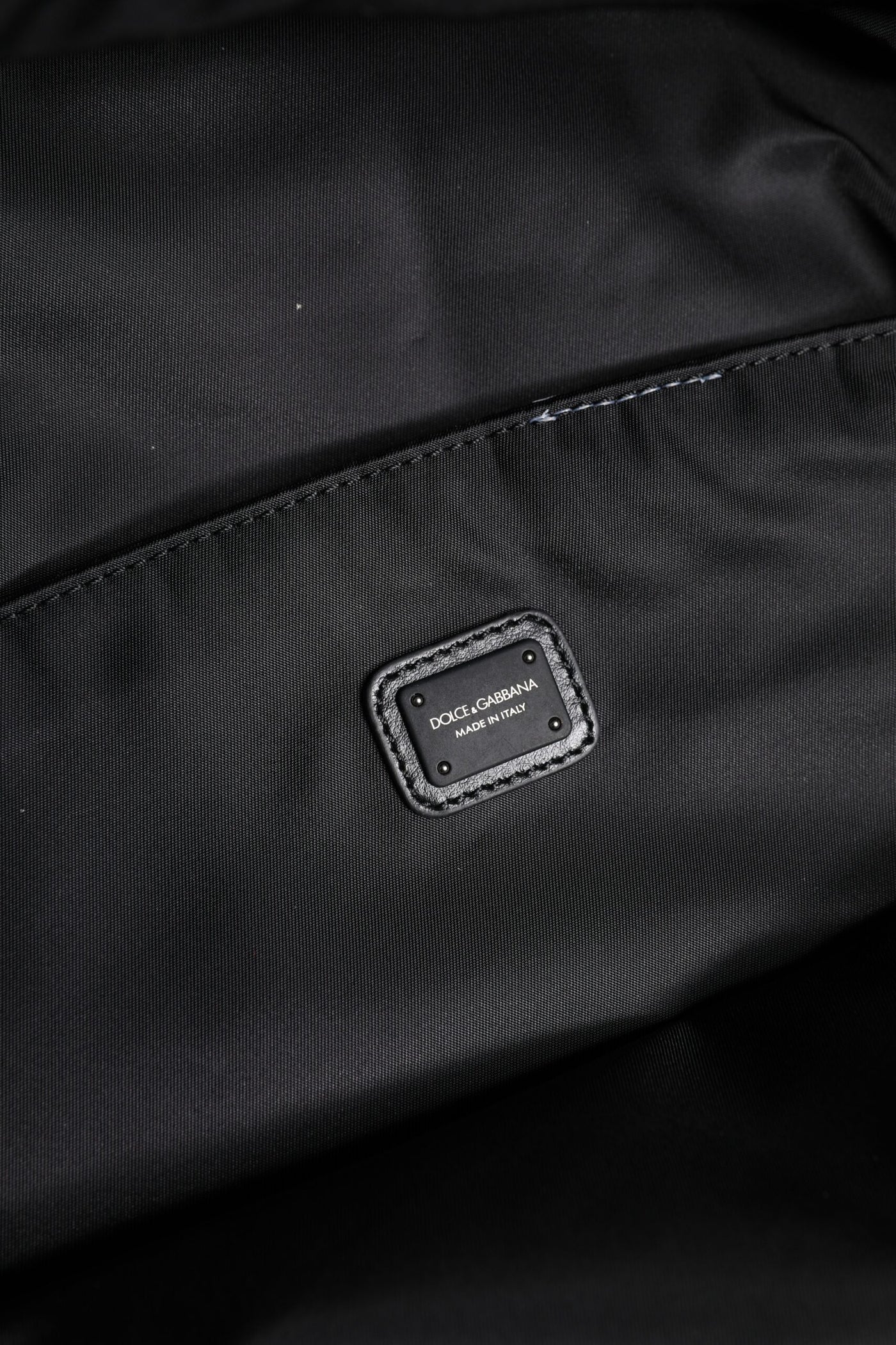 Sac à dos de voyage scolaire en polyamide à bande logo noire Dolce &amp; Gabbana