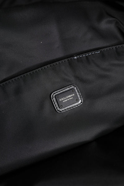 Sac à dos de voyage scolaire en polyamide à bande logo noire Dolce &amp; Gabbana