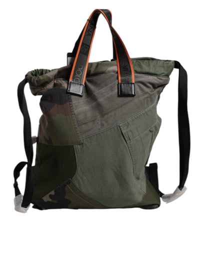 Sac à dos patchwork vert militaire Dolce &amp; Gabbana