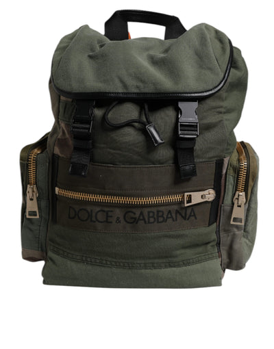 Sac à dos de voyage patchwork vert militaire Dolce &amp; Gabbana