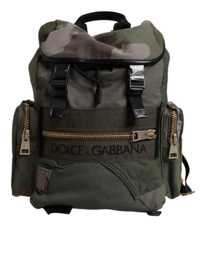 Sac à dos de voyage patchwork vert militaire Dolce &amp; Gabbana