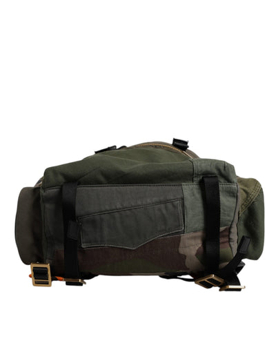 Sac à dos de voyage patchwork vert militaire Dolce &amp; Gabbana