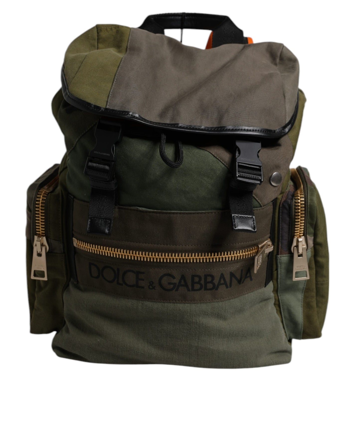 Sac à dos de voyage patchwork vert militaire Dolce &amp; Gabbana