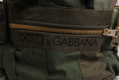 Sac à dos de voyage patchwork vert militaire Dolce &amp; Gabbana