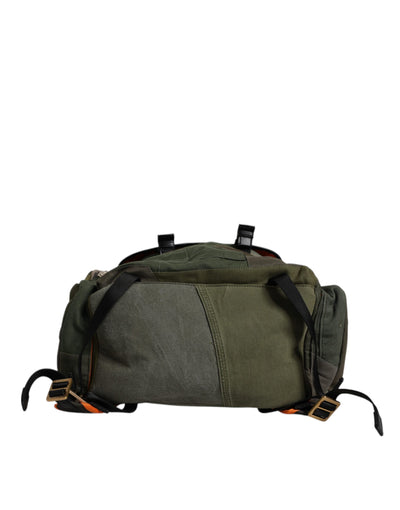 Sac à dos de voyage patchwork vert militaire Dolce &amp; Gabbana