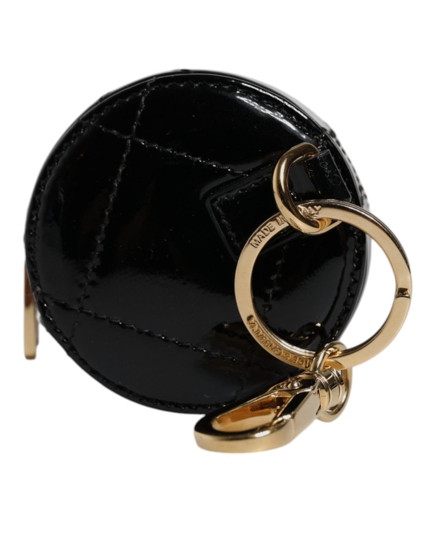 Dolce &amp; Gabbana zwarte DG Crystal ronde portemonnee van lamsleer