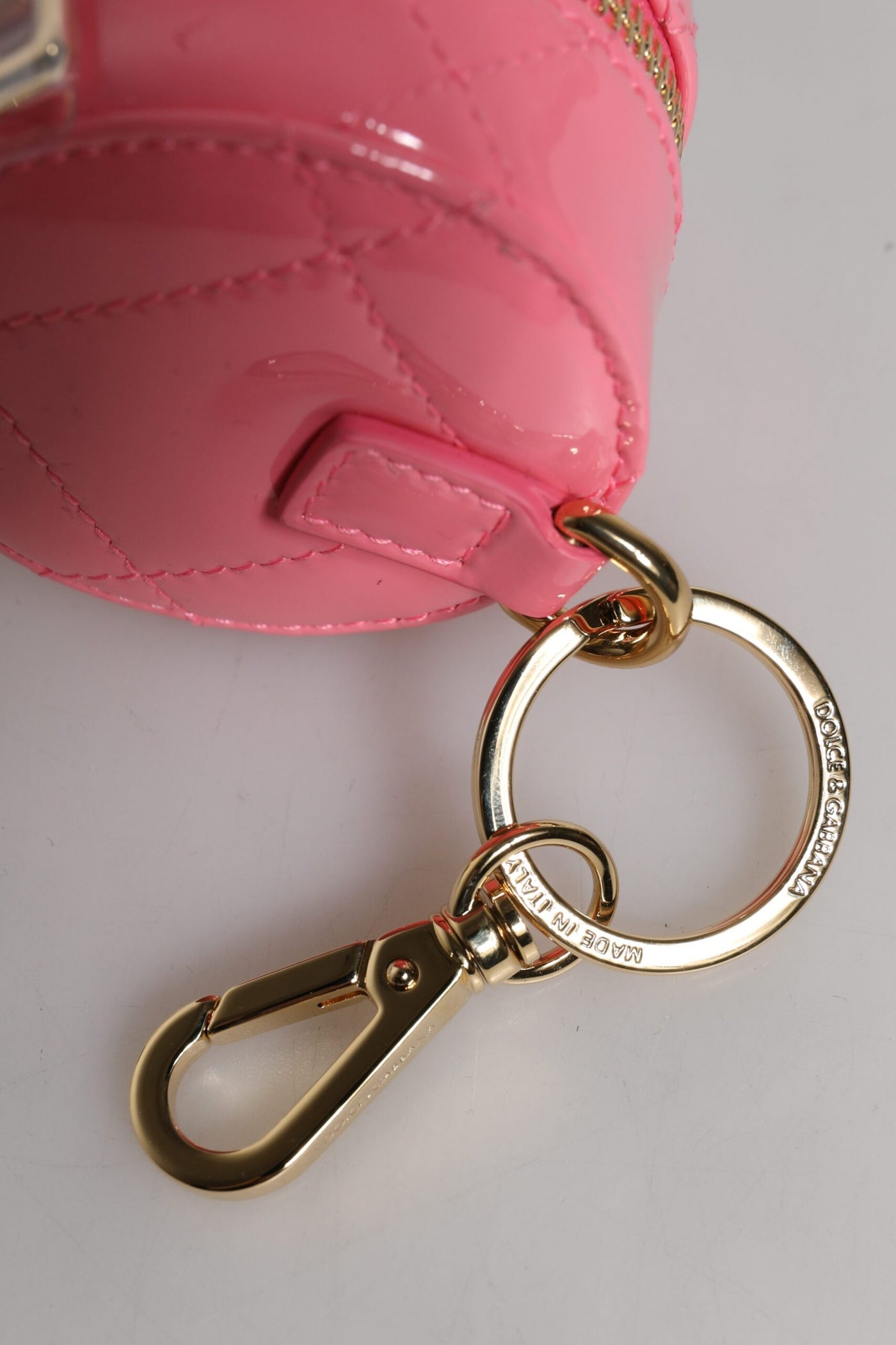 Dolce &amp; Gabbana roze lamsleren DG Crystal ronde portemonnee