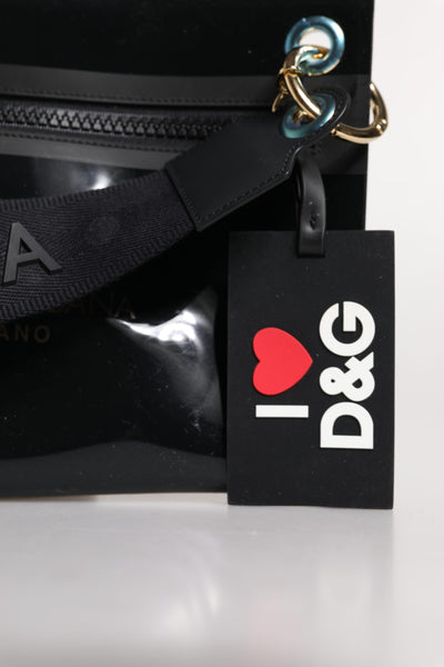 Sac à bandoulière en cuir PVC noir Dolce &amp; Gabbana