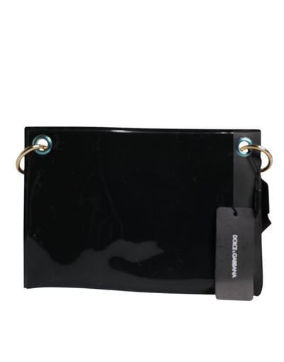Sac à bandoulière en cuir PVC noir Dolce &amp; Gabbana
