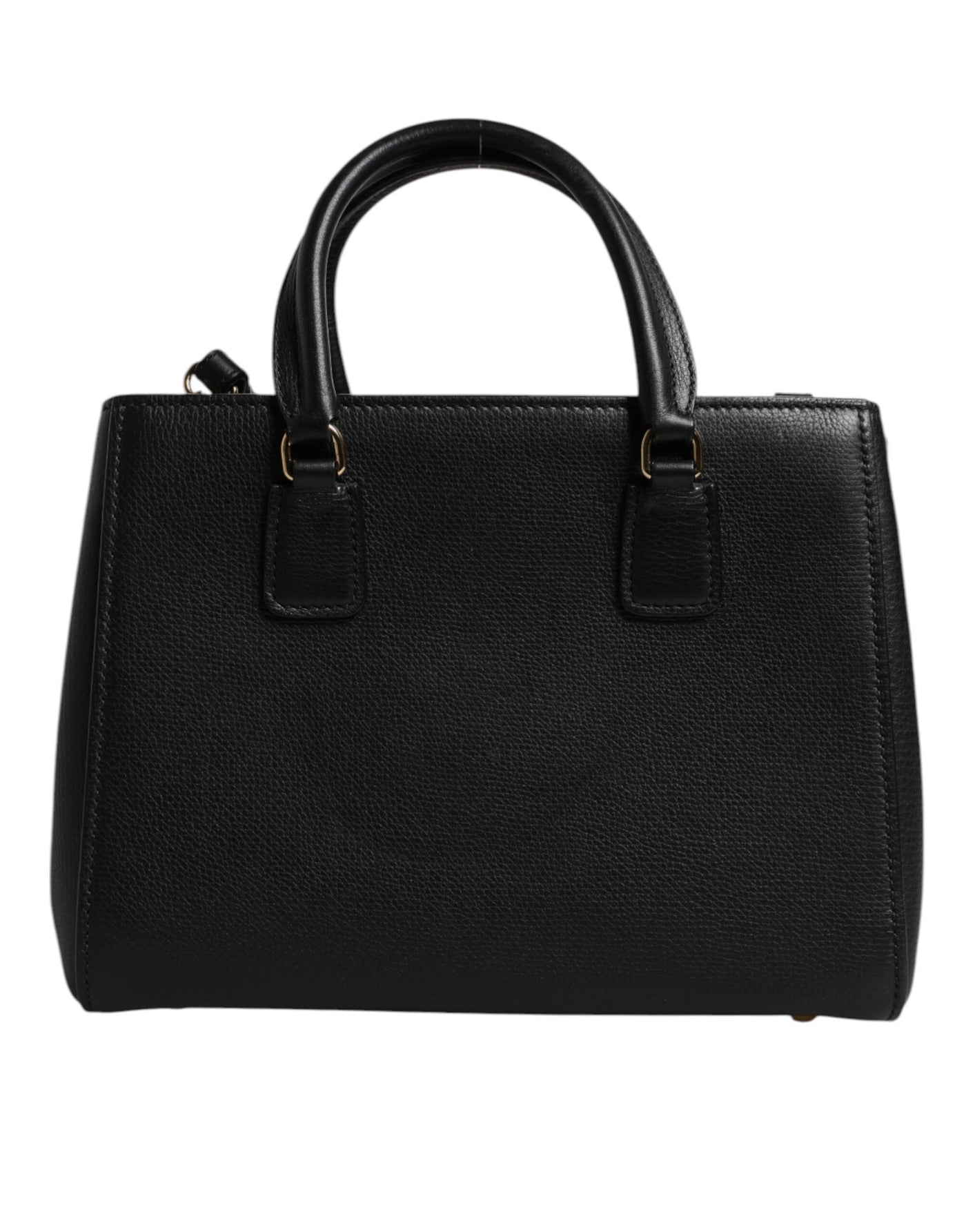 Sac à main à bandoulière Dolce &amp; Gabbana en cuir de veau noir avec plaque logo