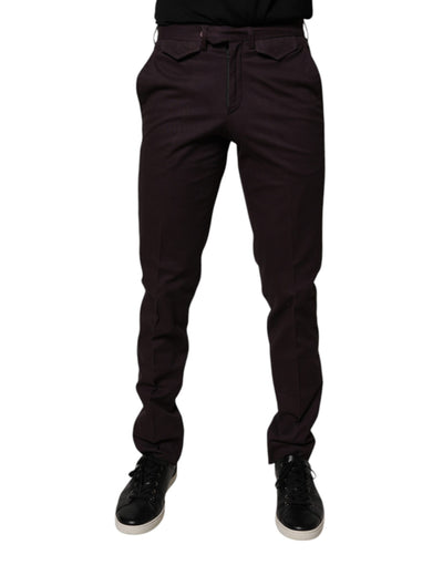 BENCIVENGA Bruine herenbroek van puur katoen, slim fit