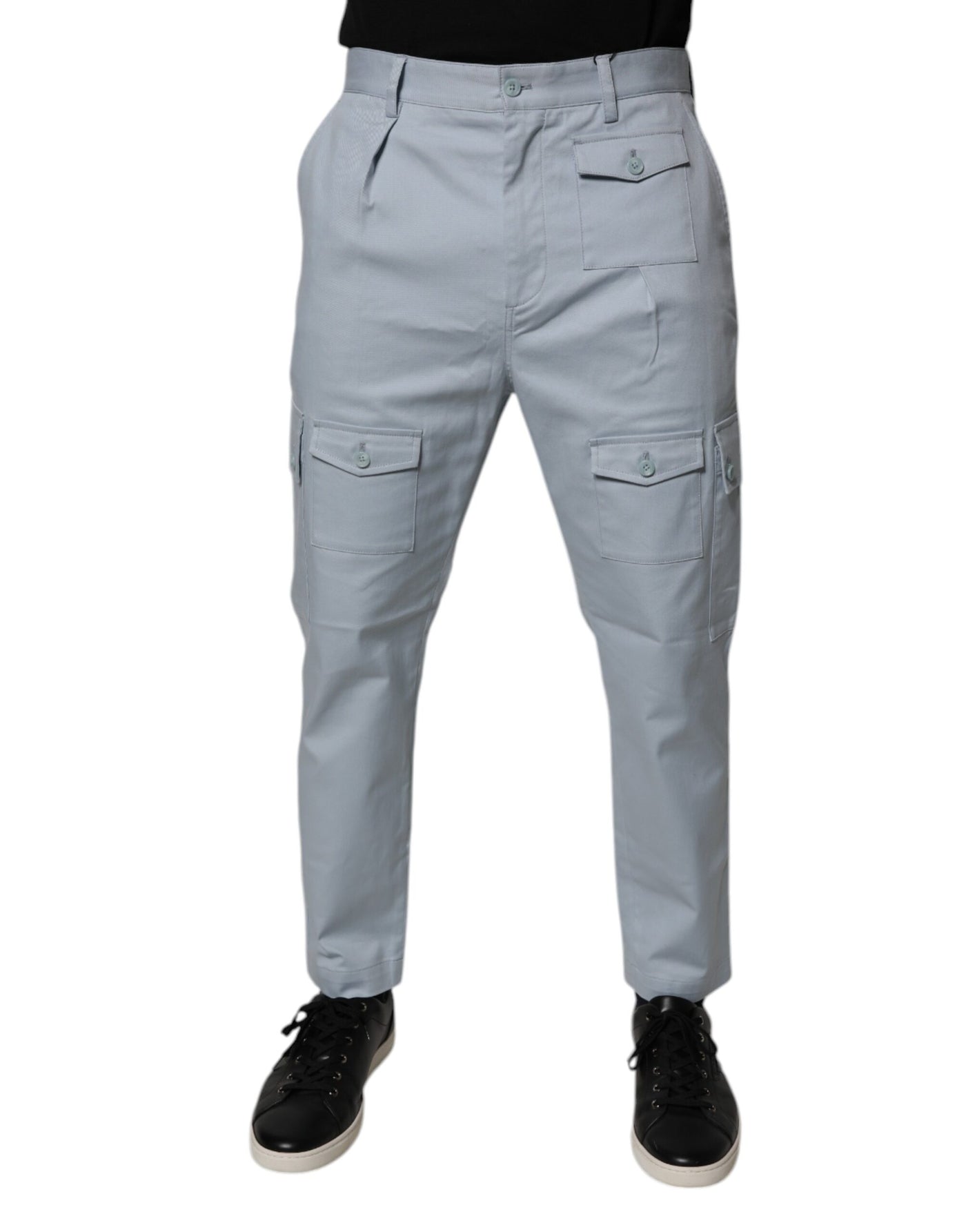 Pantalon cargo fuselé en coton bleu clair Dolce &amp; Gabbana